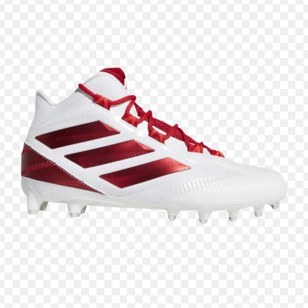 Adidas Red and White Freak Carbon Mid football cleats